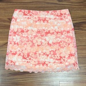 Forever 21 Pink Flower Mini Skirt